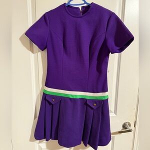 Purple and Green PolyesterTennis Dress